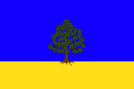 Flag of Chateau-Chinon is a commune in the Nievre department in France. Vector illustrationのイラスト素材