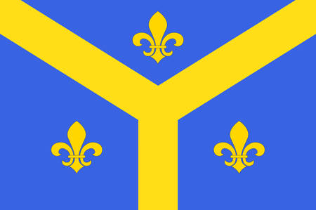 Flag of Issoudun is a commune in the Indre department in the central region of France Vector illustrationのイラスト素材