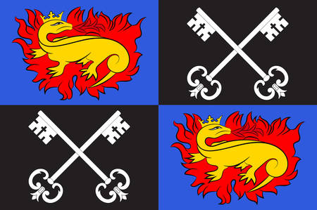 Flag of Romorantin-Lanthenay is a commune in the Loir-et-Cher department of central France Vector illustrationのイラスト素材