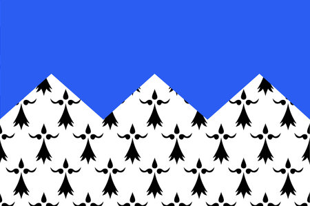 Flag of Cotes Armor formerly named Cotes-du-Nord, is a department in the north of Brittany, in northwestern France Vector illustrationのイラスト素材