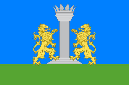 Flag of Ajaccio is a French commune, prefecture of the department of Corse-du-Sud, and capital city of Corsica Vector illustrationのイラスト素材