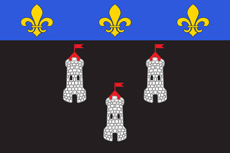 Flag of Tours is the administrative centre of the Indre-et-Loire department and the largest city in the Centre-Val de Loire region of France Vector illustrationのイラスト素材