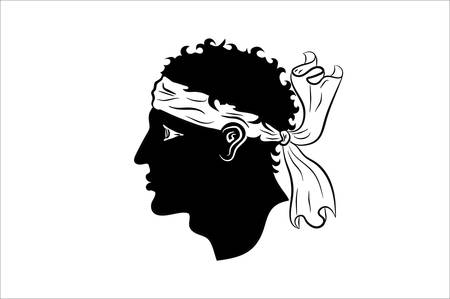 Flag of Corsica is an island in the Mediterranean Sea belonging to France Vector illustrationのイラスト素材