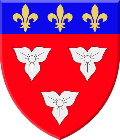 Coat of arms of Orleans is a city in north-central France, it is the capital of the Loiret department and of the Centre-Val de Loire region vector illustrationのイラスト素材