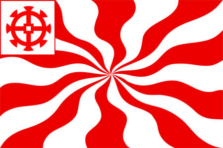 Flag of Mulhouse is a city and commune in eastern France Vector illustrationのイラスト素材