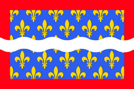 Flag of Cher is a department in the Centre-Val de Loire region of France. Vector illustrationのイラスト素材
