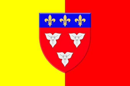 Flag of Orleans is a city in north-central France, it is the capital of the Loiret department and of the Centre-Val de Loire region. VEctor illustrationのイラスト素材