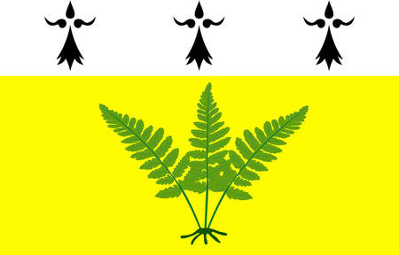 Flag of Fougeres is a commune and a sub-prefecture of the Ille-et-Vilaine department in Brittany in northwestern France. Vector illustrationのイラスト素材
