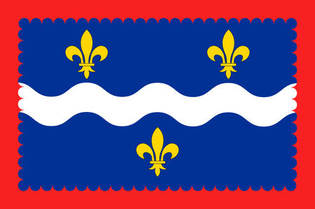 Flag of Indre is a department in the centre of France named after the river Indre. Vector illustrationのイラスト素材
