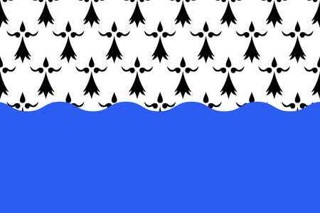 Flag of Morbihan is a department in Brittany, situated in the northwest of France. Vector illustrationのイラスト素材