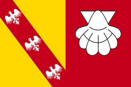 Flag of Chateau-Salins is a commune in the Moselle department in Grand Est in north-eastern France. Vector illustrationのイラスト素材