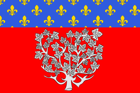 Flag of Amiens it is the capital of the Somme department in Hauts-de-France and commune in northern France. Vector illustrationのイラスト素材