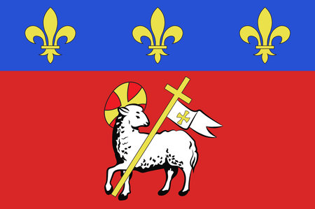 Flag of Rouen is a city on the River Seine in the north of France. It is the capital of the region of Normandy. Vector illustrationのイラスト素材