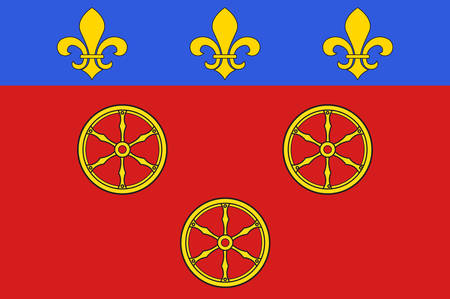 Flag of Rodez is a small city and commune in the South of France. Vector illustrationのイラスト素材