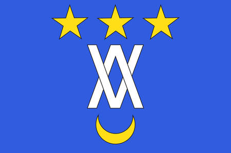 Flag of Le Vigan is a commune in the Gard department in southern France. Vector illustrationのイラスト素材