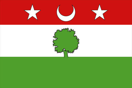 Flag of Aubusson is a commune in the Creuse department region in central France. Vector illustrationのイラスト素材