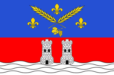 Flag of Nogent-sur-Marne is a commune in the eastern suburbs of Paris, France. Vector illustrationのイラスト素材