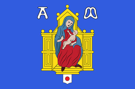 Flag of Montpellier is a city in southern France. It is the capital of the Herault department. Vector illustrationのイラスト素材