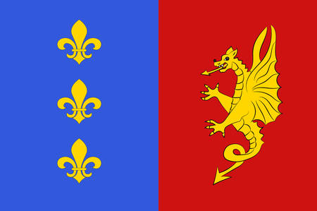 Flag of Bergerac is a commune and a sub-prefecture of the Dordogne department in southwestern France. Vector illustrationのイラスト素材