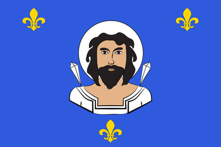 Flag of Saint-Quentin is a commune in the Aisne department in Hauts-de-France in northern France. Vector illustrationのイラスト素材