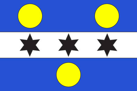 Flag of Cherbourg-Octeville is a city and former commune situated at the northern end of the Cotentin peninsula in the northwestern French department of Manche. Vector illustrationのイラスト素材