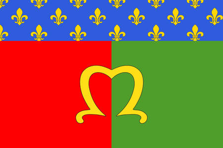 Flag of Meaux is a commune in the Seine-et-Marne department in the Ile-de-France region in the metropolitan area of Paris, France. Vector illustrationのイラスト素材