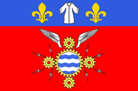 Flag of Argenteuil is a commune in the northwestern suburbs of Paris, France. Vector illustrationのイラスト素材