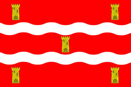 Flag of Deux-Sevres is a department  in Nouvelle-Aquitaine is the largest administrative region in France. Vector illustrationのイラスト素材