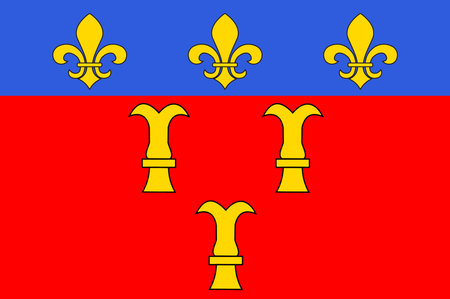 Flag of Tulle is a commune and capital of the Corrèze département in the Nouvelle-Aquitaine region in central France. Vector illustrationのイラスト素材