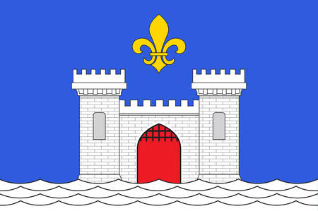 Flag of Blaye is a commune and subprefecture in the Gironde department in Nouvelle-Aquitaine in southwestern France. Vector illustrationのイラスト素材