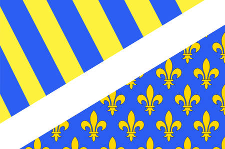 Flag of Oise is a department of Hauts-de-France is a Region in the north of France. Natives of the department are called Isariens. Vector illustrationのイラスト素材