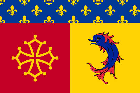 Flag of Hautes-Alpes is a French department in the southeastern of France. Vector illustrationのイラスト素材