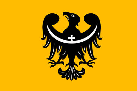 Flag of Lower Silesian Voivodeship or Lower Silesia Province in Poland. Vector illustrationのイラスト素材