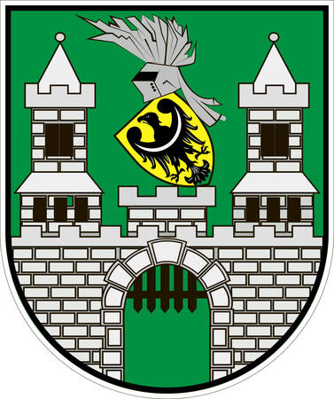 Coat of arms of Zielona Gora city in Lubusz Voivodeship in western Poland. Vector illustrationのイラスト素材