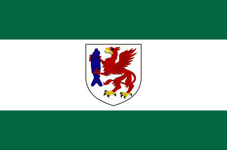 Flag of Szczecinek is a city in Middle Pomerania, northwestern Poland. Vector illustrationのイラスト素材
