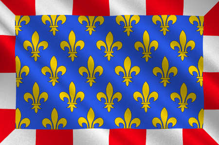 Flag of Indre-et-Loire is a department in west-central France named after the Indre and the Loire rivers. 3d illustrationの写真素材