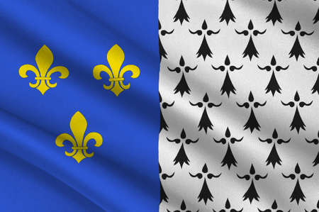 Flag of Brest is a city in the Finistere departement in Brittany in northwestern France. 3D illustrationの写真素材
