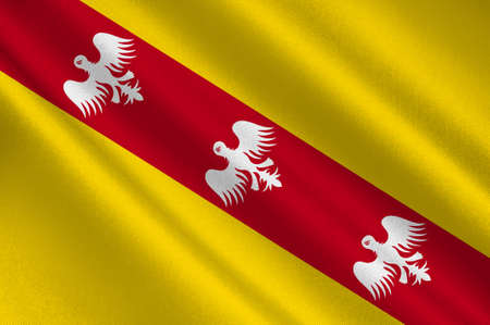 Flag of Lorraine is a cultural and historical region in north-eastern France, now located in the administrative region of Grand Est. 3d illustrationの写真素材