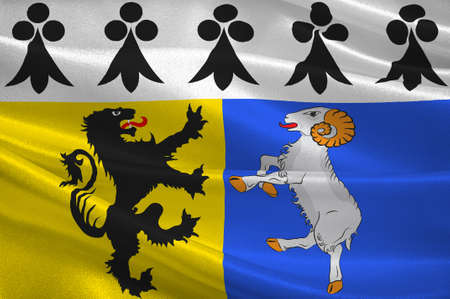 Flag of Finistere is a department of France in the extreme west of Brittany. 3D illustrationの写真素材