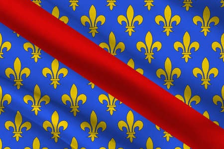 Flag of Allier is a French department located in the Auvergne-Rhone-Alpes region of central France. 3d illustrationの写真素材