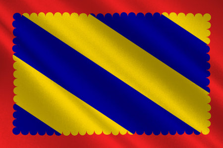 Flag of Nievre is a department in the region of Burgundy in the centre of France named after the River Nievre. 3D illustrationの写真素材