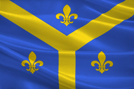 Flag of Issoudun is a commune in the Indre department in the central region of France. 3D illustrationの写真素材