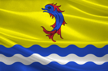 Flag of Drome is a department in southeastern France. 3d illustrationの写真素材