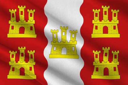 Flag of Vienne is a department in the French region of Nouvelle-Aquitaine. 3d illustrationの写真素材