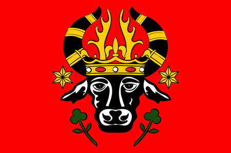 Flag of Parchim is a town in Mecklenburg-Vorpommern, Germany Vector illustrationのイラスト素材