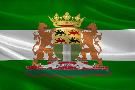 Flag of Rotterdam is a city in South Holland, the Netherlands. 3d illustrationの写真素材