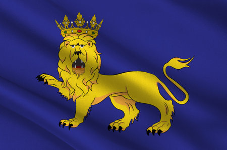 Flag of Uppsala is the capital of Uppsala County and the fourth largest city of Sweden. 3d illustrationの写真素材