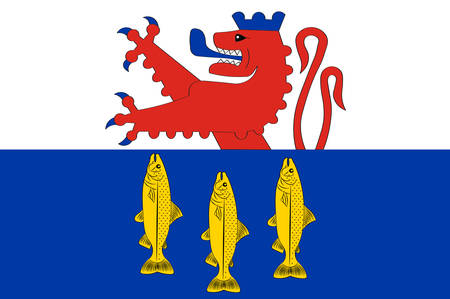 Flag of Neunkirchen-Seelscheid is a municipality in the Rhein-Sieg district in the southern part of North Rhine-Westphalia, Germany. Vector illustrationのイラスト素材