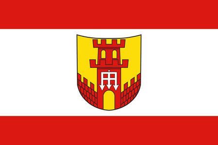 Flag of Warendorf is a town in North Rhine-Westphalia, Germany, and capital of Warendorf District. Vector illustrationのイラスト素材