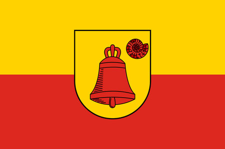 Flag of Luedinghausen is a town in the district of Coesfeld in the state of North Rhine-Westphalia, Germany. Vector illustrationのイラスト素材